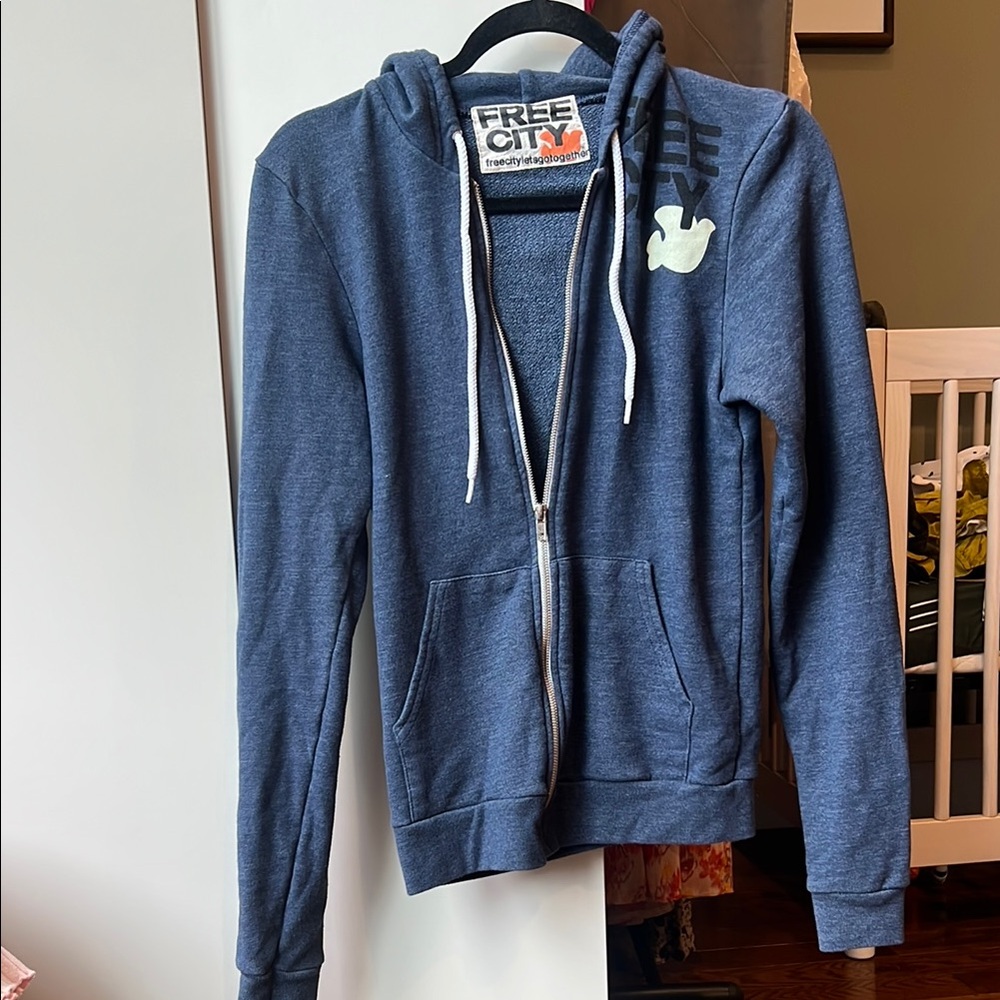 Freecity Blue Zip-Up Hoodie